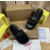 Christian Louboutin Black Suede Silver‑Rhinestone Graffiti Logo Slide Sandals
