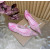 Christian Louboutin Pink Mesh Pearl Crystal‑Embellished Pointed‑Toe Flat Pumps