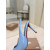 Christian Louboutin Light Blue Patent 85mm Slingback Pointed‑Toe Heel Pumps
