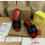 Christian Louboutin Black Slide Sandals With Blue Crystal Logo