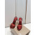 Christian Louboutin Metallic Red 100mm Stiletto Heel Slingback Sandals