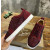 Christian Louboutin Burgundy Suede Crystal‑Embellished Low‑Top Sneakers