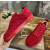Christian Louboutin Red Suede Monochrome Spiked Low‑Top Men’s Sneakers