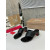 Christian Louboutin Black Croc‑Embossed 70mm Block Heel Thong Mule Sandals