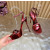 Christian Louboutin Red Metallic 150mm Platform Ankle‑Strap High‑Heel Sandals
