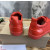 Christian Louboutin Red Perforated Leather Red‑Spiked Low‑Top Sneakers