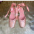 Christian Louboutin Pink Satin Bow Ankle‑Tie Slingback Ballet Flats