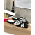 Christian Louboutin Black‑White Woven Flat Slide Sandals