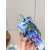 Christian Louboutin Blue Watercolor‑Print Satin Bow Mule Kitten Heel Sandals 55mm heel