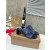 Christian Louboutin Navy Croc‑Embossed 70mm Block Heel Thong Mule Sandals