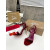 Christian Louboutin Burgundy Velvet 100mm heel Ankle Strap Sandals