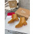 Christian Louboutin Tan Suede Lug‑Sole Chelsea Ankle Boots