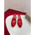 Christian Louboutin Red Patent Peep‑Toe Kitten Heel Mules