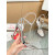 Christian Louboutin Silver Metallic Spiked Ankle‑Strap Sandal 100mm heel