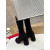 Christian Louboutin Black Suede Side‑Zip Block‑Heel Ankle Boots 85mm heel