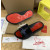 Christian Louboutin Black Slide Sandals With Blue Crystal Logo