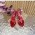 Christian Louboutin Red Patent Leather Ankle‑Strap Platform High‑Heel Sandals 120mm heel