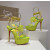 Christian Louboutin Neon Yellow Patent Iridescent Crystal‑Flower 150mm Platform Ankle‑Tie Sandals