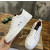 Christian Louboutin White Leather Silver‑Spiked Slip‑On Low‑Top Sneakers