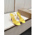 Christian Louboutin Yellow Patent Leather 100mm Stiletto Heel Slingback Sandals