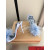 Christian Louboutin Light Blue Satin 100mm Feather Slingback Sandals