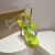 Christian Louboutin Neon Yellow Patent Iridescent Crystal‑Flower 150mm Platform Ankle‑Tie Sandals