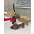 Christian Louboutin Brown Leather 55mm heel Block Heel Slide Sandal