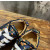 Christian Louboutin Navy Rope‑Print Gold‑Spiked Low‑Top Sneakers