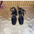 Christian Louboutin Black Satin Crystal‑Embellished Ankle‑Tie Slingback Ballet Flats
