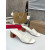 Christian Louboutin White Leather 55mm heel Block Heel Slide Sandal