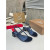 Christian Louboutin Navy Croc‑Embossed 45mm Block Heel Thong Sandals