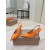 Christian Louboutin Orange Patent Leather 100mm Stiletto Heel Slingback Pumps