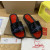 Christian Louboutin Black Slide Sandals With Blue Crystal Logo