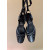 Christian Louboutin Black Crystal Embellished Satin Bow Tie‑Ankle Ballet Flats