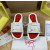 Christian Louboutin White Rainbow‑Logo Spiked Slip‑On Slide Sandals