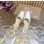 Christian Louboutin Ivory Satin Bow Ankle‑Tie Slingback Ballet Flats