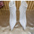 Christian Louboutin White Mesh 100mm Crystal‑Embellished Pointed Toe Stiletto Heel Ankle Boots