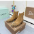 Christian Louboutin Tan Suede Silver‑Spiked Chelsea Ankle Boots Block Heel