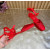 Christian Louboutin Red Satin Crystal‑Embellished Ankle‑Tie Ballet Flats