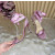 Christian Louboutin Dusty Rose Satin 100mm Ankle‑Wrap Tie Stiletto Sandals