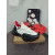 Christian Louboutin White‑Black Spiked Chunky Lace‑Up Sneakers Red Lining