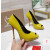 Christian Louboutin Lady Z 120 Yellow Patent Peep‑Toe Platform Stiletto Heel Pumps