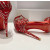 Christian Louboutin Red Metallic Patent Crystal 120mm Platform Heel Sandals