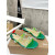 Christian Louboutin Green Metallic Crystal Embellished Flat Slide Sandal