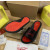 Christian Louboutin Black Crystal Slide Sandals Red Rhinestone Circular Logo