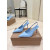 Christian Louboutin Light Blue Patent 85mm Slingback Pointed‑Toe Heel Pumps