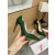 Christian Louboutin Emerald Green Crystal‑Encrusted Scalloped 100mm heel Pump