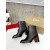 Christian Louboutin Black Smooth Leather Side‑Zip Block Heel Ankle Boots 70mm heel