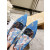 Christian Louboutin Blue Cartoon Print Scalloped 100mm heel Pump