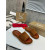Christian Louboutin Brown Suede Flat Slide Sandal